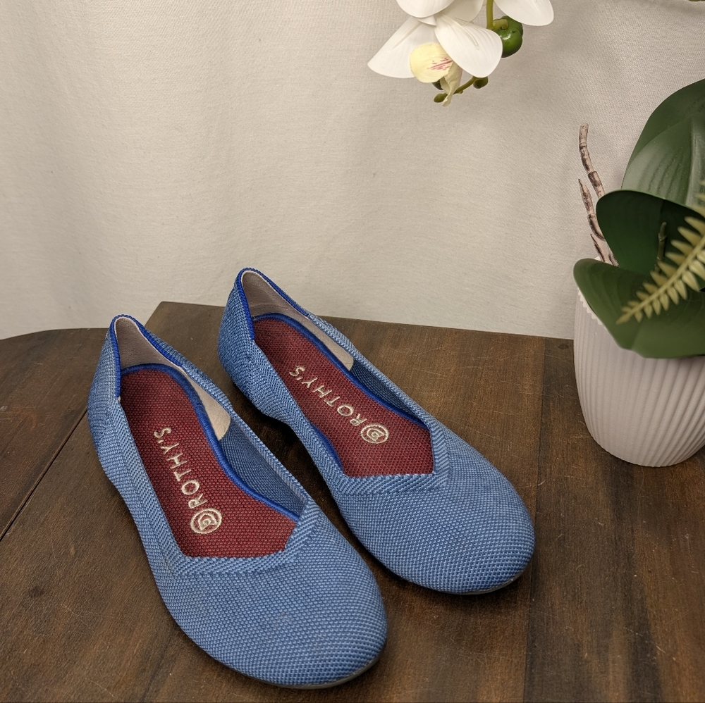 Rothy's Sky Blue Round Toe Flats 7.5